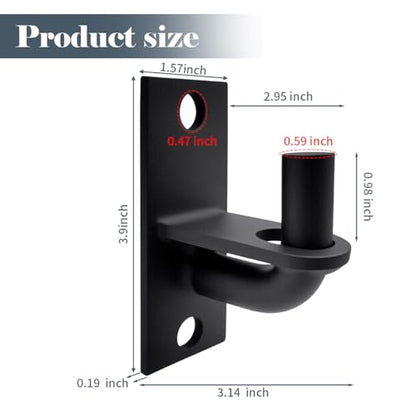 Heavy Duty Wall Mount Gate Hinge - Adjustable Fence Gate Hinges with 5/8 Hinge Pin for Chain Link Gates, Rust-Resistant Steel Design (Black, 4 Pack) - color: Black, size: 4 Pack