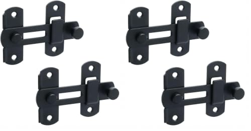 Alise 2Pcs Flip Latch Gate Latches, 4 inch Safety Door Lock for Barn Wood Fence Sliding French Doors,Heavy Duty SUS304 Stainless Steel Gate Hardware Matte Black MS9500B-2P (Pack of 2) - color: Matte Black, size: 4 inch-2p (Pack of 2)