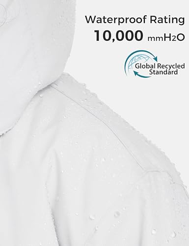 ZSHOW Girls' Ski Jacket Waterproof Fleece Raincoat Windproof Winter Coat - color: White, size: 6-7