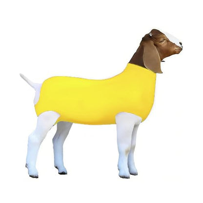Spandex Goat Tube for Show Goats - Show Livestock Supplies: Goat Covers & Blankets (Yellow, Medium) - color: yellow, size: Medium