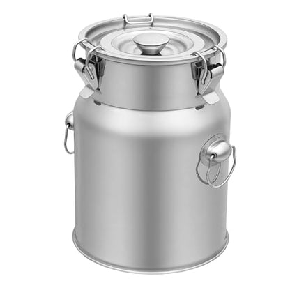 Thickened Stainless Steel Milk Can Large Liquid Container Storage,Stainless Steel Milk Bucket with Sealing Lid and Carry Handle,for Wine, Oil Storage Transport (5L/1.3Gal) - size: 5L/1.3Gal