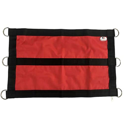 Majestic Ally 1200D 29"x19" Horse Stall Guard with Replaceable and Adjustable Length Straps and Replaceable Hardware (Red Black) - color: Red Black