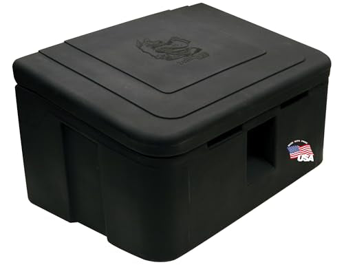 Buyers Products 9031105 Heavy Duty 35 Gallon Poly Storage Bin, Black | Weather-Resistant 35 Gallon Storage With Lockable Lid, Forklift Slots And Stackable, Corrosion-Free Construction And Gear - size: 36 Gallon Capacity