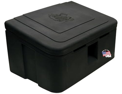 Buyers Products 9031105 Heavy Duty 35 Gallon Poly Storage Bin, Black | Weather-Resistant 35 Gallon Storage With Lockable Lid, Forklift Slots And Stackable, Corrosion-Free Construction And Gear - size: 36 Gallon Capacity