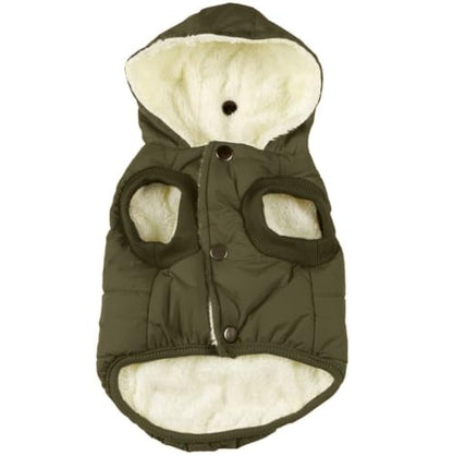 Vecomfy Warm Dog Coats with Hoodie,Winter Dog Jackets for Small Dogs - color: Green, size: Small