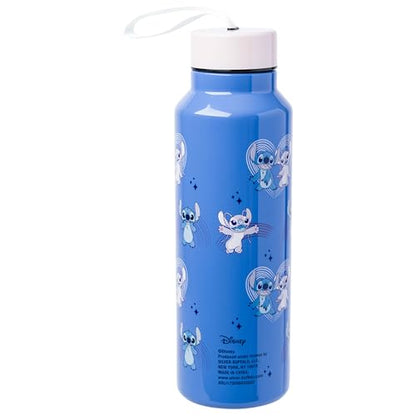 Silver Buffalo Disney Lilo and Stitch, Stainless Steel Water Bottle, 27oz | Angel, Includes Strap, 0.8 Liters - color: Lilo and Stitch: Stitch and Angel, size: 27 Ounces