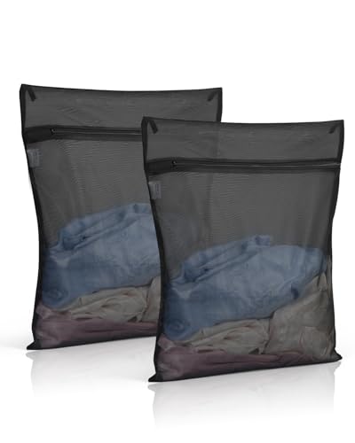 OTraki 2 Pack Mesh Laundry Bags 16X20 inch Durable Laundry Garment Bag | Mesh Large Lingerie Wash Bags Zippered Garment Washing Net for Underwear Hosiery Blouse Sweater Dress - size: 16 x 20 inch