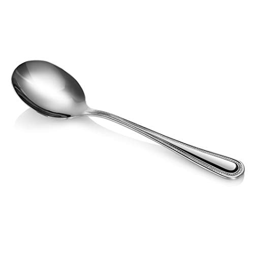 New Star Foodservice Bead Pattern 18/0 Stainless Steel Bouillon Spoon, 6.3-Inch, Set of 12, Commercial Grade - size: Bouillon Spoon (6.3-Inch)