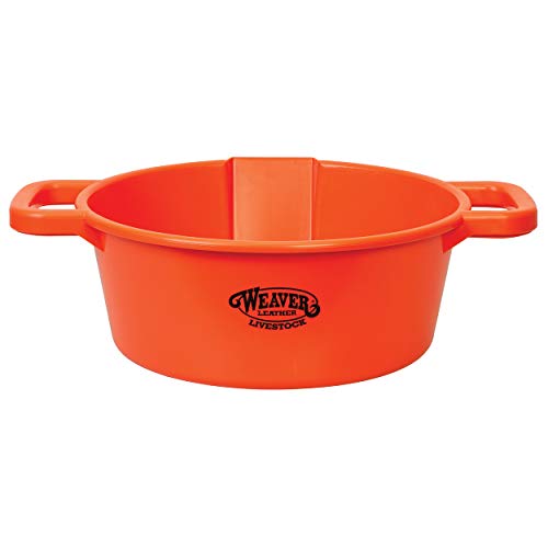 Weaver Livestock Large Round Feed Pan, Orange
