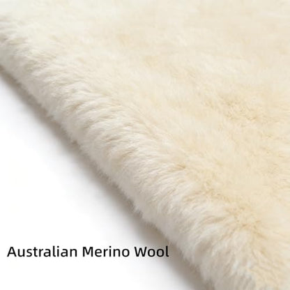 English-Style Sheepskin Saddle seat Cover, Genuine Sheepskin Saddle pad, Merino Sheepskin Saddle pad - color: Ivory White
