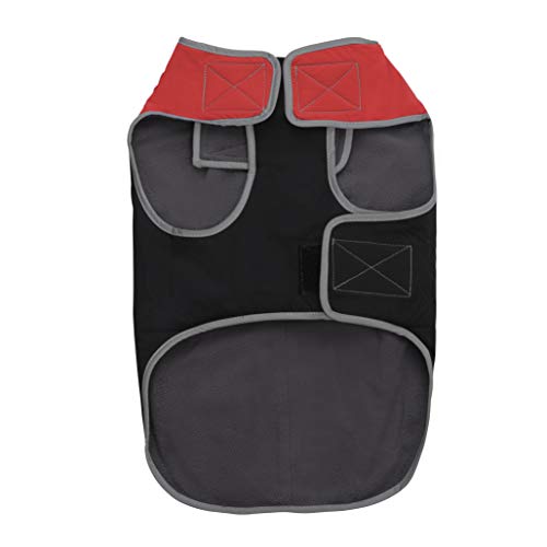 Jacket for All Dogs, Fleece-Lined, Waterproof Doggie Vest, Reflective Pet Parka (6800) (X-Small, Red and Black) - color: Red/Black, size: X-Small