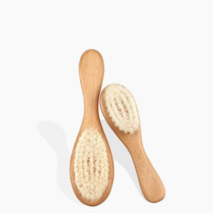 BoAn Wooden Baby Hair Brush,Natural Soft Goat Bristles,Cradle Cap Brush for Newborns & Toddlers,Perfect Scalp Grooming Product for Infant