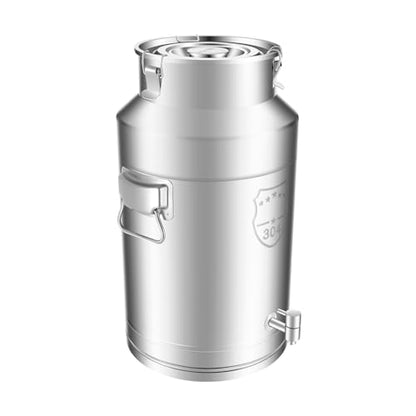 304 Stainless Steel Milk Bucket with Faucet,Milk Buckets with Lid Can Large Liquid Container Storage,Sealing Lid and Carry Handle, Airtight Design(35L/9.24 Gal,w/Faucet) - size: 35L/9.24 Gal,w/Faucet