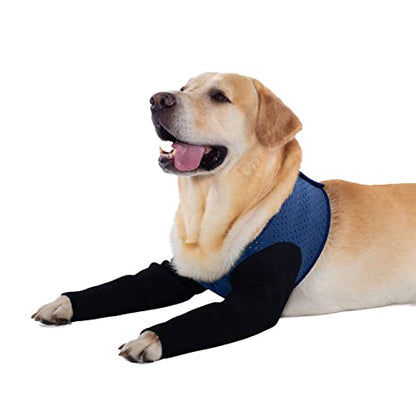 Coodeo Dog Recovery Sleeves, Cone Collar Alternative, Abrasion Resistant Dog Recovery Suit, Washable 2.5mm Thick and Waterproof, Pet Wounds Prevent Licking, Biting (Blue, M) - color: Blue, size: M