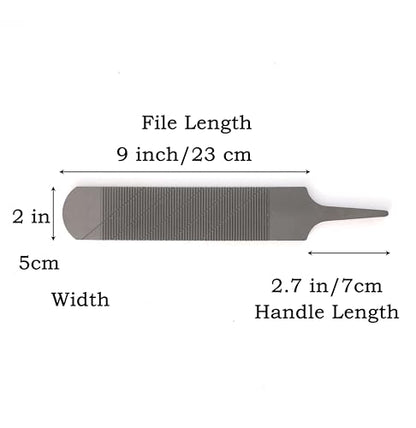 Hoof Rasp File 9 Inch, Double-Sided Horse Hoof Rasp Without Handle, 2 Inch Wide Heavy Duty Hoof Trimming File for Horses, Goats, and Livestock
