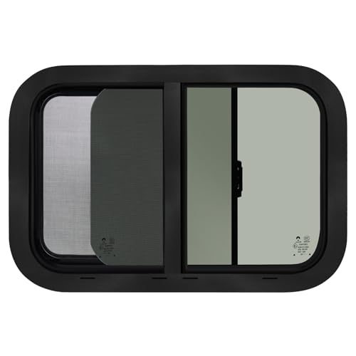 18"W x 15"H RV Windows for Cargo Trailer Camper,Tinted Horizontal Sliding - size: 18"W x 15"H