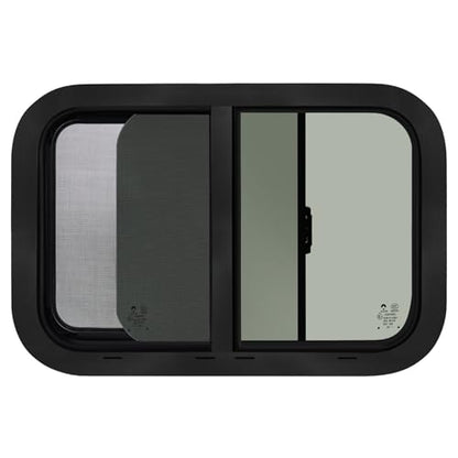 18"W x 15"H RV Windows for Cargo Trailer Camper,Tinted Horizontal Sliding - size: 18"W x 15"H