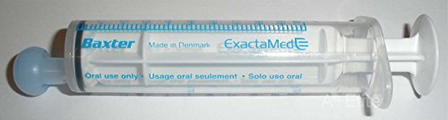 BAXA ExactaMed Oral Liquid Medication Syringe 10cc/10mL 4/PK Clear Medicine Dose Dispenser with Cap Exacta-Med Baxter Comar Latex Free