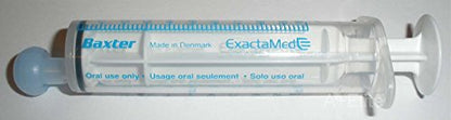 BAXA ExactaMed Oral Liquid Medication Syringe 10cc/10mL 4/PK Clear Medicine Dose Dispenser with Cap Exacta-Med Baxter Comar Latex Free