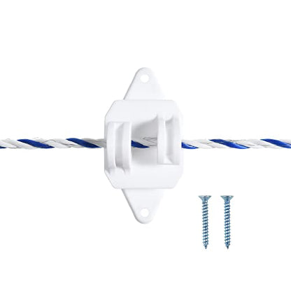 25 Pack Electric Fence Wood Post Claw Insulators, White | Nail on Insulator, Hi-Tensile, Heavy-Duty Fencing Wire Polywire