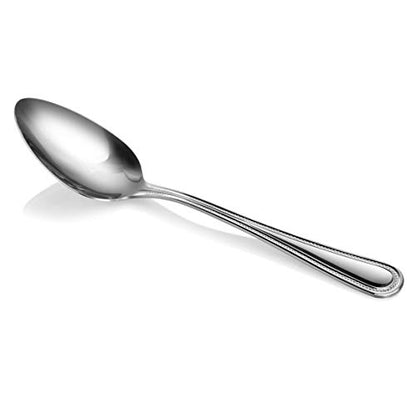 New Star Foodservice Bead Pattern 18/0 Stainless Steel Dinner/Dessert Spoon, 7.6-Inch, Set of 12, Commercial Grade - size: Dinner/Dessert Spoon (7.6-Inch)