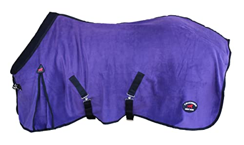 68" Horse Soft Fleece Cooler Contoured Exercise Blanket Liner Sheet Purple 43F12 - color: Purple, size: 68 inches
