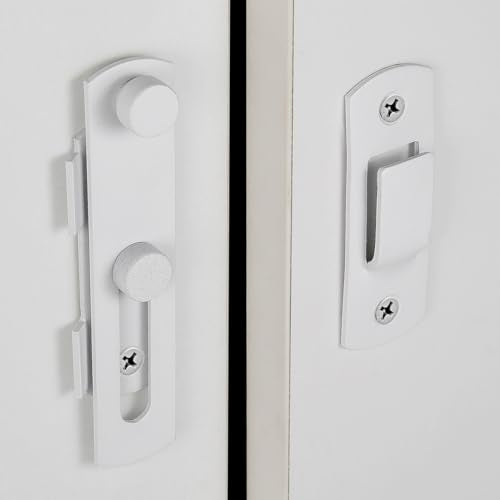 Matte White Stainless Steel Barn Door Latch Bi-fold Door Lock - color: Matte White
