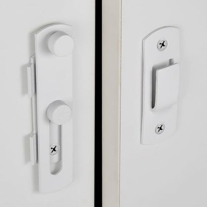 Matte White Stainless Steel Barn Door Latch Bi-fold Door Lock - color: Matte White