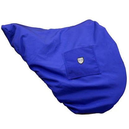 Harrison Howard Premium English Saddle Cover, Waterproof & Breathable Fleece-Lined Protective Saddle Cover - color: Champion Blue, size: Dressage-One Size