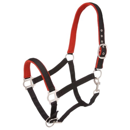Tough1 Padded Halter with Satin Hardware - color: Black, size: Yearling