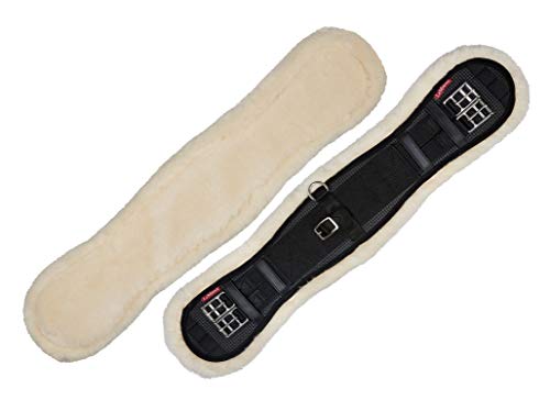 LeMieux Simuwool Integrated Mono Girth - Dressage/Jumping - color: Black / Natural, size: 75cm
