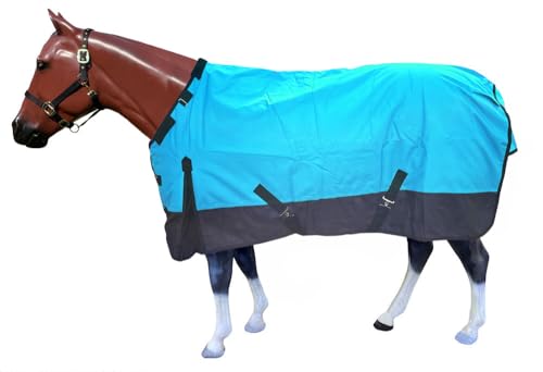 1200 Denier Waterproof Adjustable Neck Turnout Blanket - color: Teal, size: 69