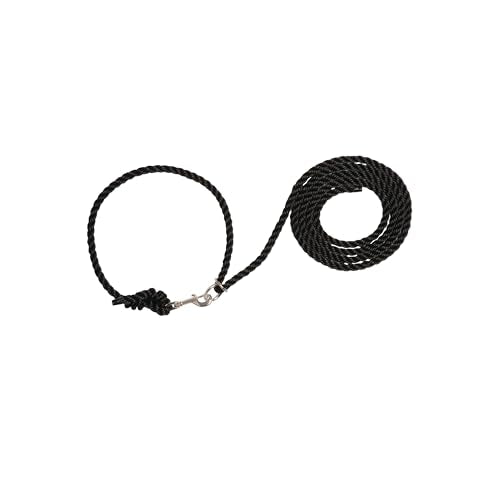 Weaver Livestock Adjustable Poly Neck Rope Cattle Halter, Modern Style Tying Cow Calf Halter, Livestock Handling Equipment for Showing, Black - color: Black