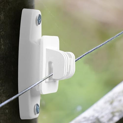 Pushglossy 50 Pcs Electric Wire Fence Insulators Wood Fence Post, White - color: White