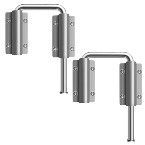 Patio Sliding Door Loop,2.36in 90/180 Degree Sliding Glass Door Latch，Security for Screen Door,Rv Sliding Door Latch,Barn Door Lock Latch,Security to Enhance Home Safety (Silvery 2 pcs) - color: silvery 2 pcs