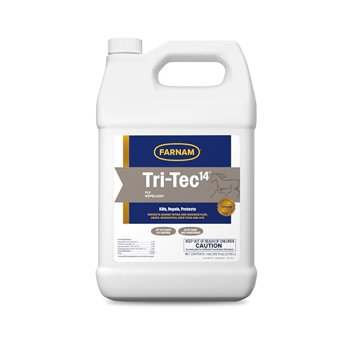 Farnam Tri-Tec 14 Fly Spray for Horses, Protects for Up to 14 Days, 128 oz - size: 128 Fl Oz (Pack of 1)