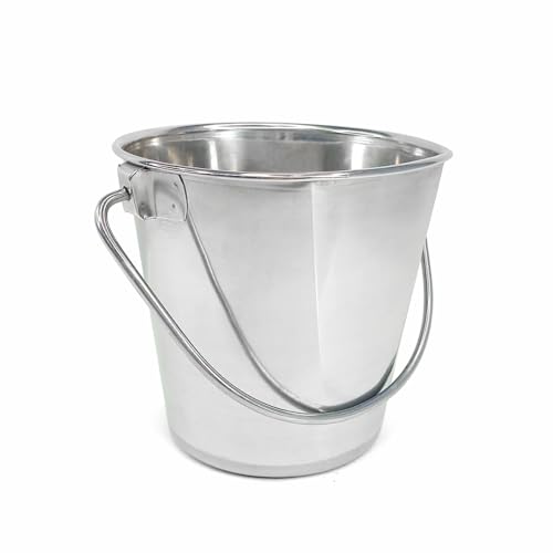 Half Gallon Stainless Steel Bucket - Flat-Side Metal Bucket 2 Quart - size: 2 Quart