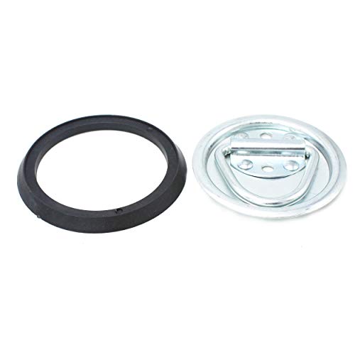 X-Haibei 12 Pack Heavy Duty D Rings Tie Down Anchor Floor Flush Surface Mount 1200 LBS with 4 Inch Bases for Cargo Trailers Trucks RV Campers Vans Boats