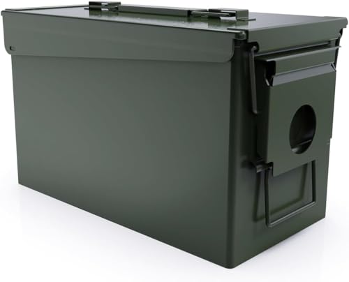 HARDROCK Metal Ammo Can, Ammo Box - color: Blackish green, size: 50cal