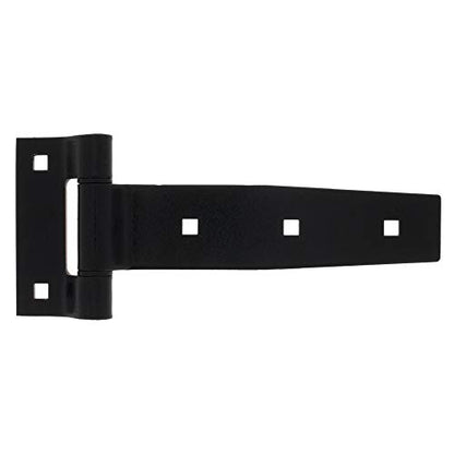 TCH Hardware 2 Pack 8-inch Stainless Steel Strap Tee Hinge, Heavy Duty | Garage, Barn Door, Gate, Shed, Cargo Box, Trailer and Truck Strap T Hinge | (2 Pack, Black) - 505-2208816 - color: Black, size: 8 Inch