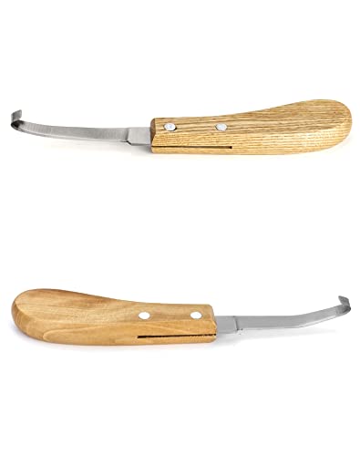 QWORK Hoof Cutter Set, Left and Right Hand Shaped, Stainless Steel