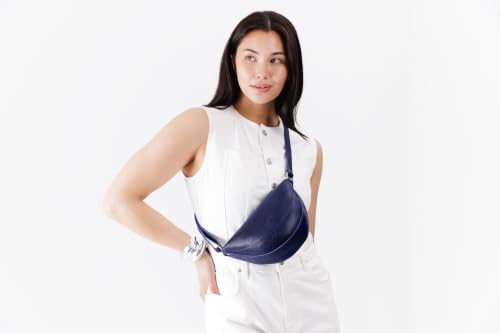 Portland Leather Goods Koala Sling Bag - Adjustable Full-Grain Leather - color: Cobalt, size: Small