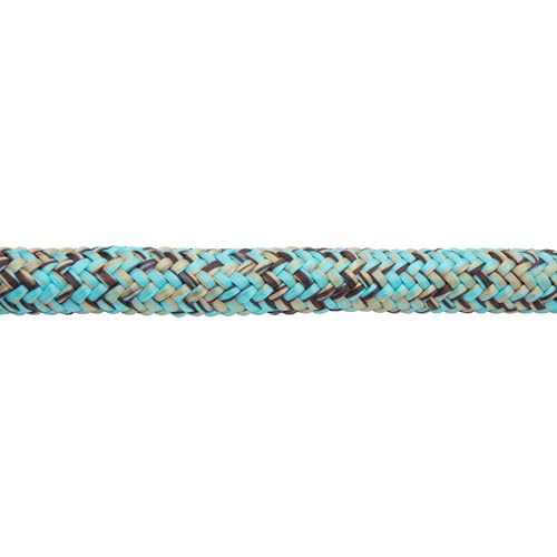 Weaver Equine 10' Horse Cowboy Lead Rope with Brass Snap - color: Turquoise/Brown/Tan