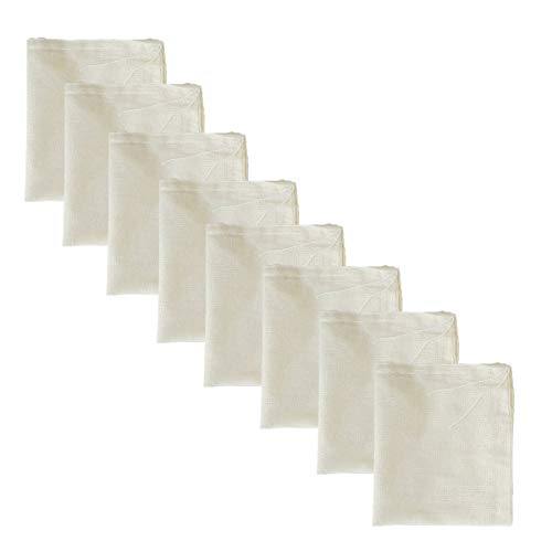Cheesecloth Bags for Straining,Reusable Cold Brew Coffee Cheese Cloths Strainer,Large Nut Milk Tea Juice Bag,100% Natural Cotton Fine Mesh Filter Bags (Small, 8 Pack) - size: Small, 8 Pack