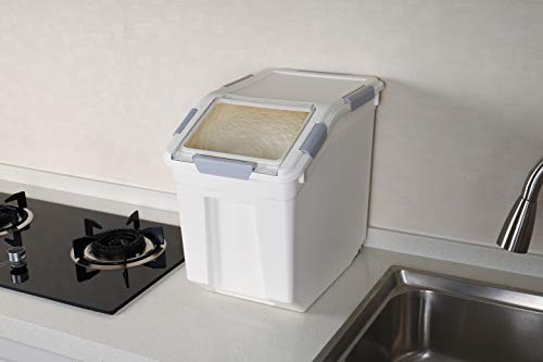 EonTone [2-Pack] 30 lbs Flour Storage Container, 25L Airtight Food Bin with Wheels BPA-Free - size: 25 Liters (pack of 2)