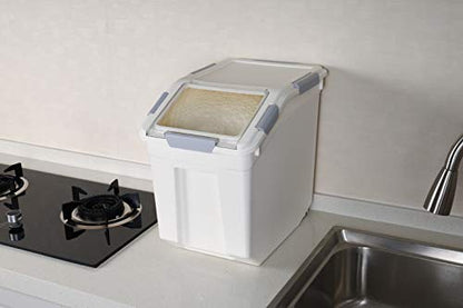 EonTone [2-Pack] 30 lbs Flour Storage Container, 25L Airtight Food Bin with Wheels BPA-Free - size: 25 Liters (pack of 2)