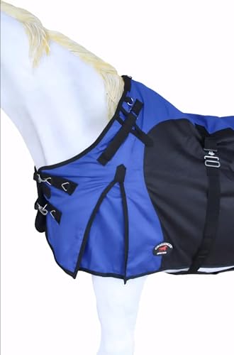Challenger 1200D Horse Turnout Waterproof Heavy Weight Winter Blanket 5EE20RB - color: Royal Blue Black, size: 72 inches