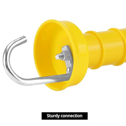 QWORK Electric Fence Gate Handle Set with Anchors, Insulators, and Screws - 2 Sets High Visibility, Easy to Use, Portable Fencing Kit