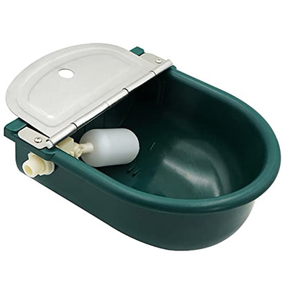 MINYULUA Automatic Waterer Bowl Large Horse Waterer with Float Valve - color: dark green