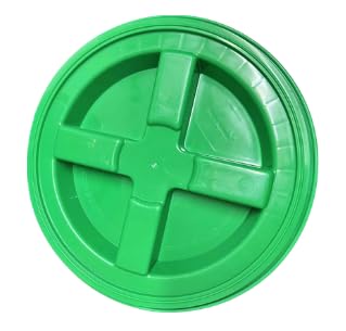 House Naturals 5 Gallon Plastic Yellow Food Grade BPA Free Made in USA Bucket Pail with Air Tight Double Gasket Screw on Lid(Pack of 3) (Yellow and Green lids) - color: Yellow and Green Lids